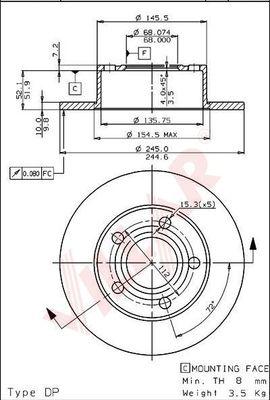 Villar 628.1773 - Спирачен диск vvparts.bg