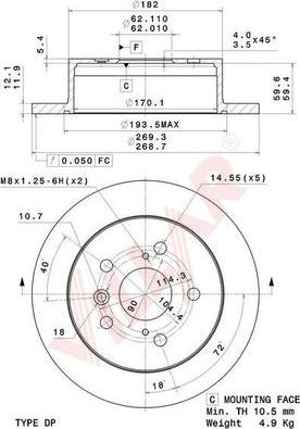 Villar 628.2059 - Спирачен диск vvparts.bg