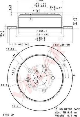 Villar 628.2060 - Спирачен диск vvparts.bg