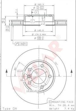 Villar 628.2000 - Спирачен диск vvparts.bg