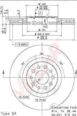 Villar 628.2008 - Спирачен диск vvparts.bg