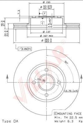 Villar 628.2086 - Спирачен диск vvparts.bg