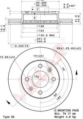 Villar 628.2026 - Спирачен диск vvparts.bg