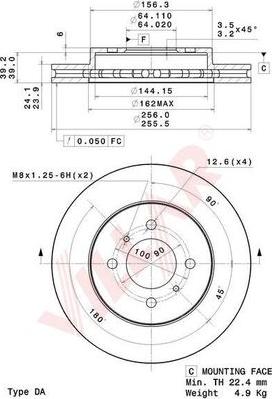 Villar 628.2074 - Спирачен диск vvparts.bg