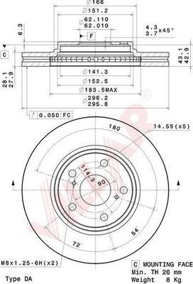 Villar 628.2110 - Спирачен диск vvparts.bg