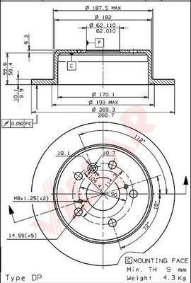 Villar 628.2125 - Спирачен диск vvparts.bg