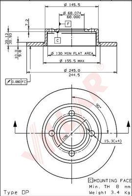 Villar 628.2127 - Спирачен диск vvparts.bg