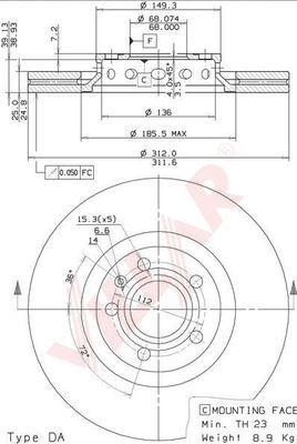 Villar 628.2173 - Спирачен диск vvparts.bg