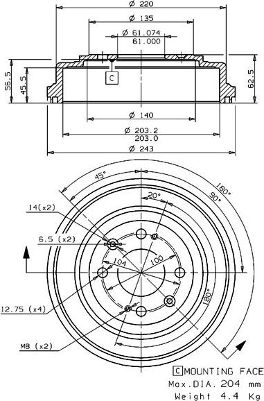 Villar 627.0092 - Спирачен барабан vvparts.bg