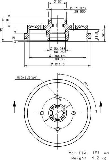 Villar 627.0040 - Спирачен барабан vvparts.bg