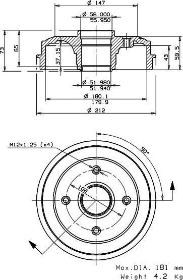 Villar 627.0041 - Спирачен барабан vvparts.bg