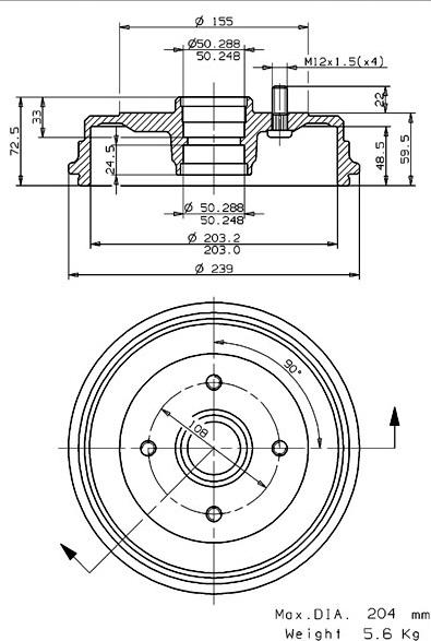 Villar 627.0062 - Спирачен барабан vvparts.bg