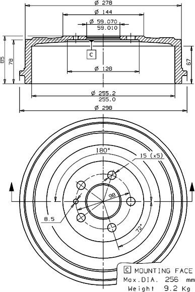 Villar 627.0081 - Спирачен барабан vvparts.bg