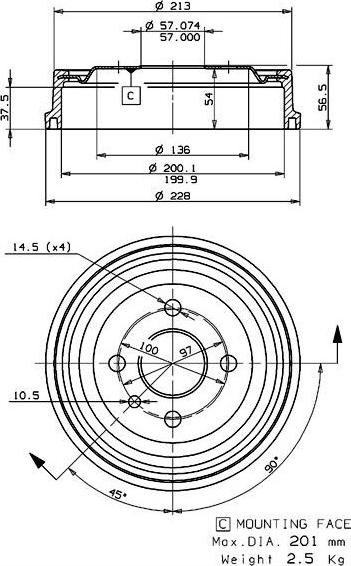 Villar 627.0036 - Спирачен барабан vvparts.bg