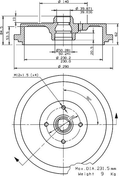 Villar 627.0073 - Спирачен барабан vvparts.bg