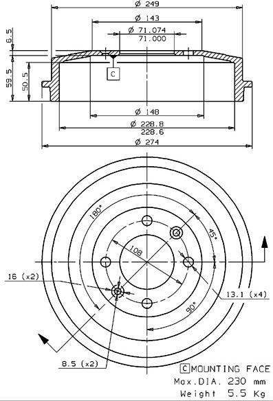 Villar 627.0197 - Спирачен барабан vvparts.bg