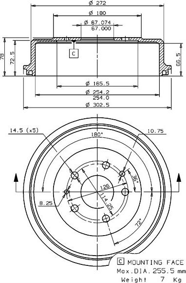 Villar 627.0109 - Спирачен барабан vvparts.bg