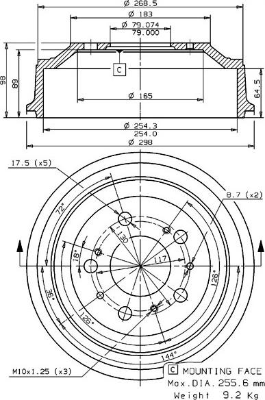 Villar 627.0106 - Спирачен барабан vvparts.bg