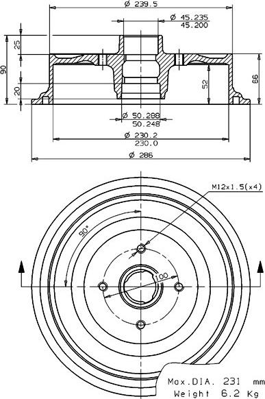 Villar 627.0132 - Спирачен барабан vvparts.bg