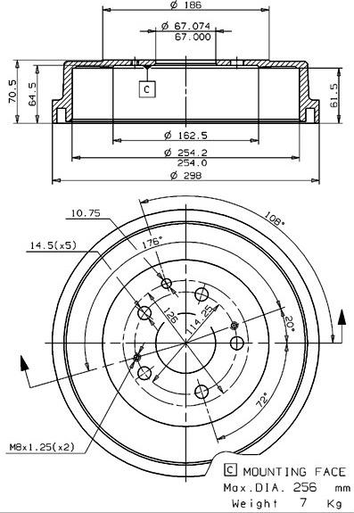 Villar 627.0174 - Спирачен барабан vvparts.bg