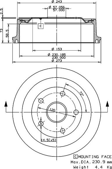 Villar 627.0171 - Спирачен барабан vvparts.bg