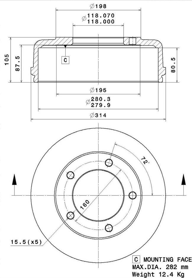 Villar 627.0307 - Спирачен барабан vvparts.bg