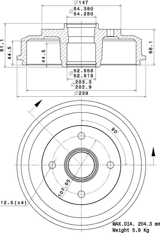 Villar 627.0322 - Спирачен барабан vvparts.bg