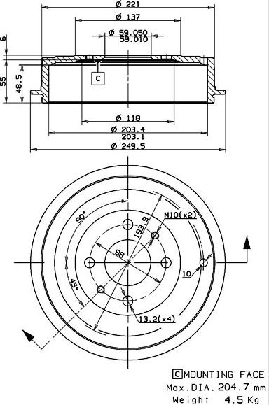 Villar 627.0265 - Спирачен барабан vvparts.bg