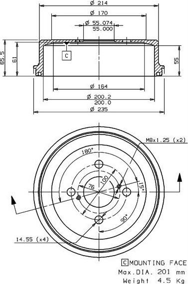 Villar 627.0204 - Спирачен барабан vvparts.bg