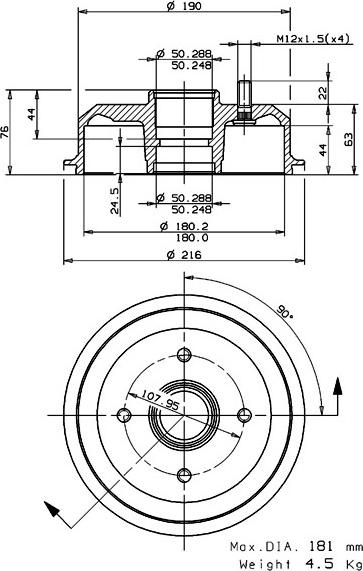 Villar 627.0239 - Спирачен барабан vvparts.bg