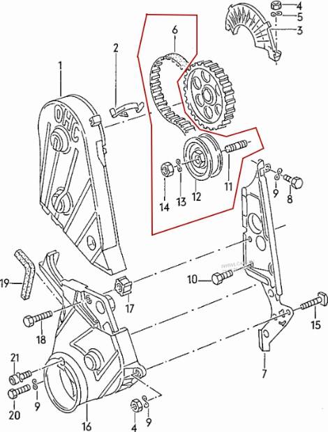 VW N 011 133 7 - Комплект ангренажен ремък vvparts.bg