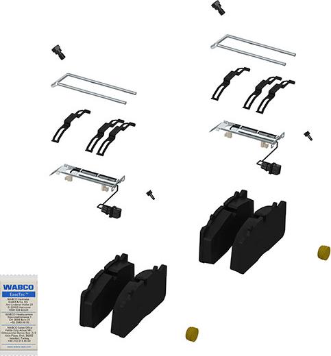 WABCO 12 999 703VT - Комплект спирачно феродо, дискови спирачки vvparts.bg