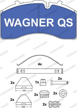 Wagner 2915804950 - Комплект спирачно феродо, дискови спирачки vvparts.bg