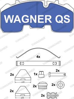 Wagner 2926504950 - Комплект спирачно феродо, дискови спирачки vvparts.bg