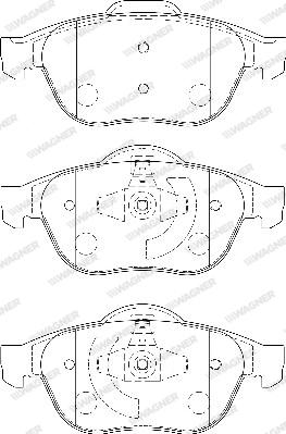 Wagner WBP24536A - Комплект спирачно феродо, дискови спирачки vvparts.bg