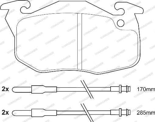 Wagner WBP21414A - Комплект спирачно феродо, дискови спирачки vvparts.bg