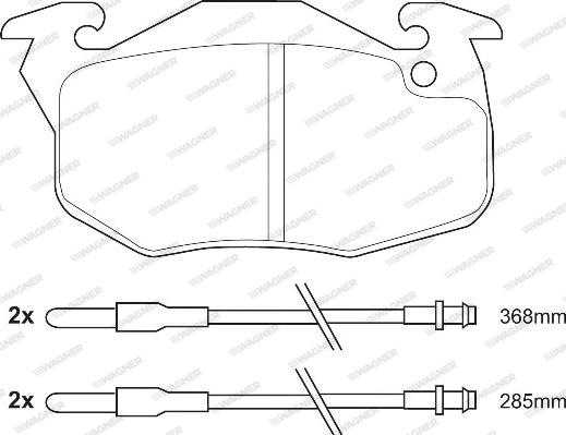 Wagner WBP21610A - Комплект спирачно феродо, дискови спирачки vvparts.bg