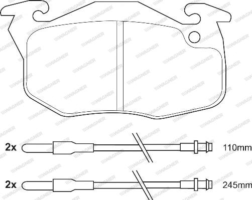 Wagner WBP21061A - Комплект спирачно феродо, дискови спирачки vvparts.bg