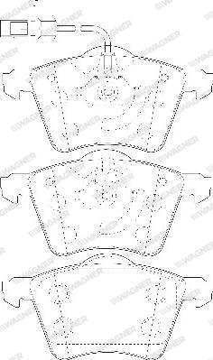 Wagner WBP23418A - Комплект спирачно феродо, дискови спирачки vvparts.bg