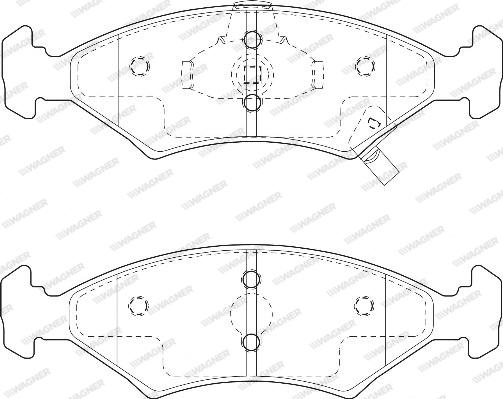 Wagner WBP23384A - Комплект спирачно феродо, дискови спирачки vvparts.bg