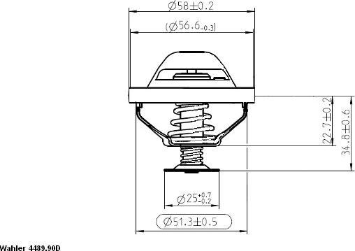 WAHLER 4489.90D - Термостат, охладителна течност vvparts.bg