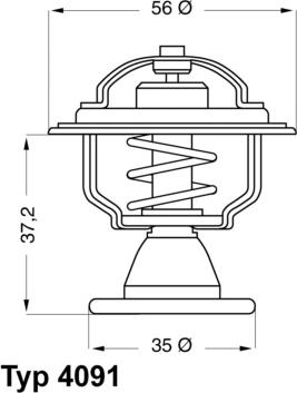 WAHLER 4091.82D - Термостат, охладителна течност vvparts.bg