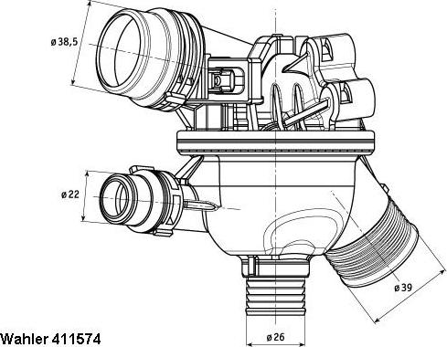 WAHLER 411574.102D - Термостат, охладителна течност vvparts.bg