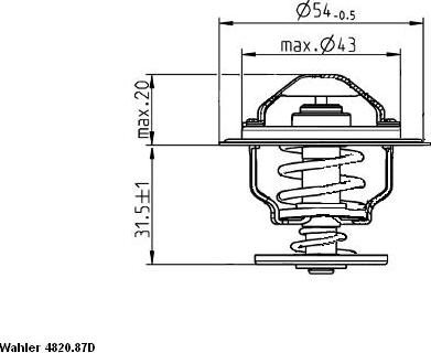 WAHLER 4820.87D - Термостат, охладителна течност vvparts.bg