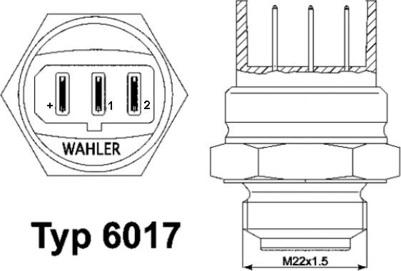 WAHLER 6017.95D - Термошалтер, вентилатор на радиатора vvparts.bg