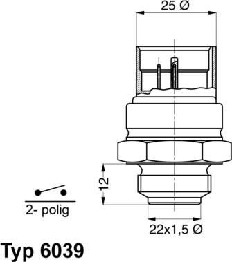 WAHLER 6039.95D - Термошалтер, вентилатор на радиатора vvparts.bg