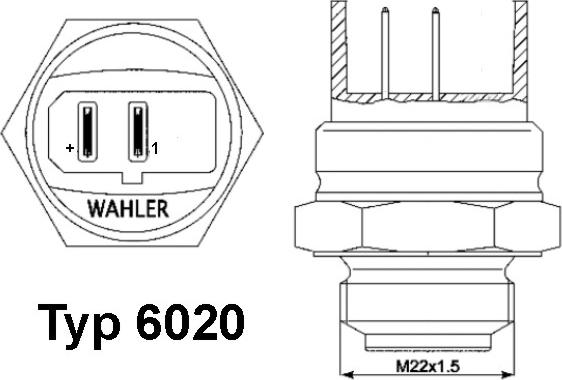 WAHLER 602095D - Термошалтер, вентилатор на радиатора vvparts.bg