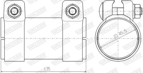 Walker 86145 - Тръбна връзка, изпускателна система vvparts.bg