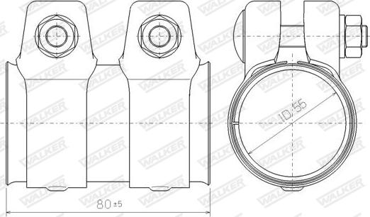 Walker 80190 - Тръбна връзка, изпускателна система vvparts.bg