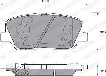 Ween 151-0003 - Комплект спирачно феродо, дискови спирачки vvparts.bg